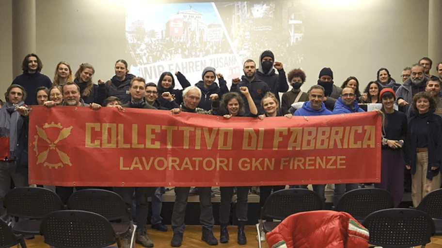 Ex-GKN-Kolleg*innen und Unterstützer*innen 2023 in Berlin.